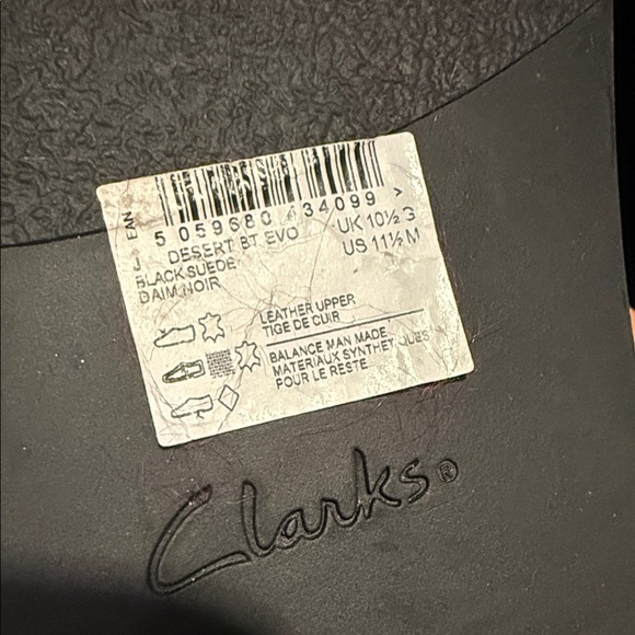 New Clarks Desert Boot / Bootie Men’s Black Suede Shoes size 11.5 - Picture 10 of 12